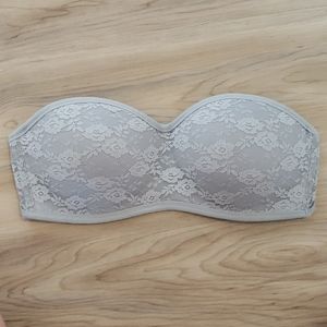 VS Pink Lace Strapless Bralette